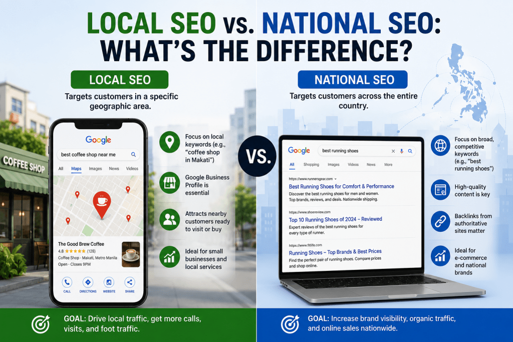 Local SEO vs. National SEO: What’s the Difference? by Serpweave